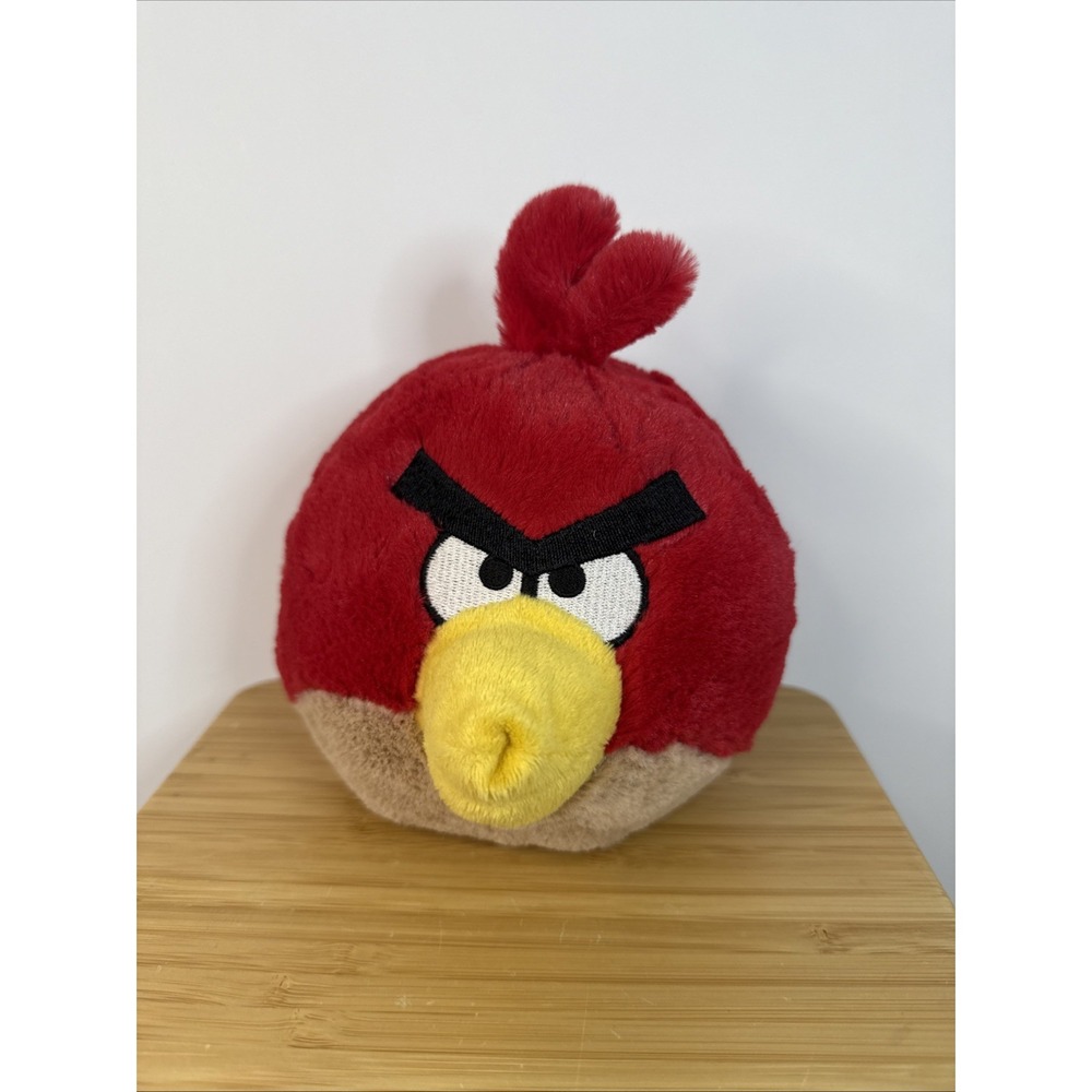 2010 Commonwealth Angry Birds Red Bird 5" Plush Stuffed Animal Toy No Sound